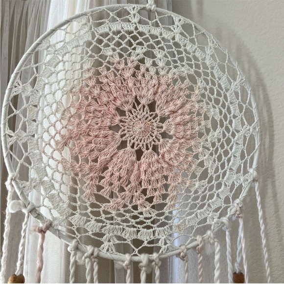 Pink and White Dreamcatcher Wall Decor - Picture 3 of 5